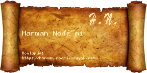 Harman Noémi névjegykártya